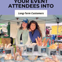 A vibrant in-person retail event where a small business owner connects with attendees to build relationships and drive long-term growth